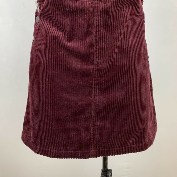 Forever 21 Corduroy Overalls Size Small Burgundy Aline Dress - Picture 4 of 12